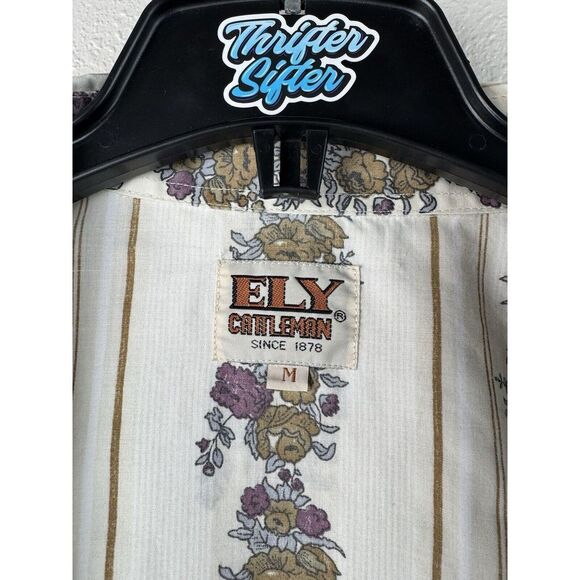 Ely Cattleman Medium Flowers Floral Western Long Sleeve Pearl Snap Shirt - Picture 8 of 8